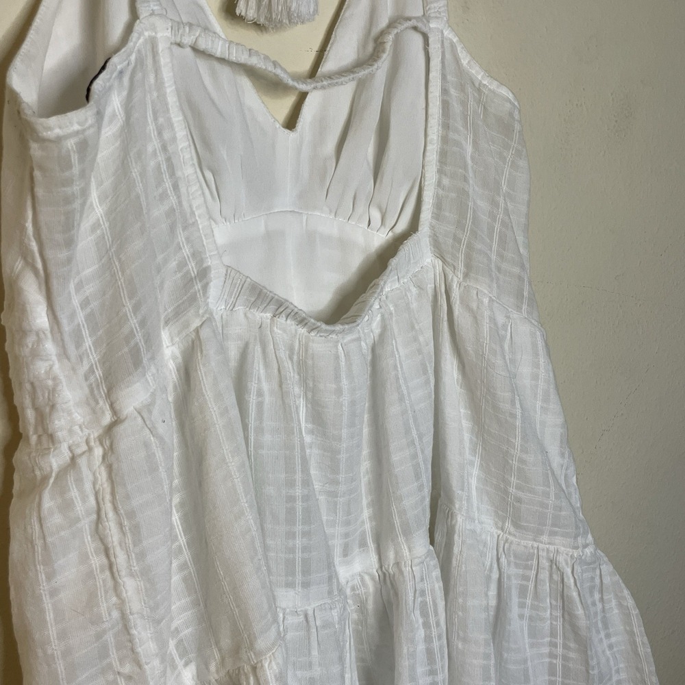 American Eagle White Babydoll Mini Dress Strappy Open‎ Back Size Large NWT - Picture 7 of 11